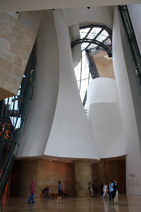 Interior View Of The Atrium Of The Guggenheim Museum Bilbao